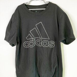 Adidas Men's Black Amplifier Tee Stripe Life Text -Shirt Size Large Medium